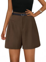 Elastic High Waist Wide Leg Casual Shorts - Image 6