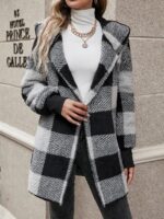 Loose Plaid Wool Cardigan - Image 3