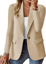 Polyester Autumn Long Sleeve Solid Color Cardigan Small Suit Jacket For Women - Image 8