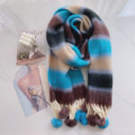 Rainbow Dopamine Mohair Tassel Scarf - Image 8