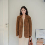 Dark Brown Coffee Suede Vintage Blazer - Image 2
