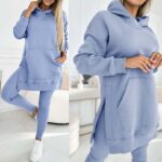 Sports Casual Hooded Sweater Thickened Underwear Leggings Two-piece Suit - Image 3
