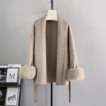 Cuff Detachable Fox Fur Cashmere Coat