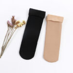 Autumn and winter socks men and women wild tube socks imitation nylon floor socks plus velvet thick snow socks - Image 2