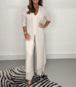 Women's Fashion Simple Solid Color Long Top Long Pants Set - Image 7
