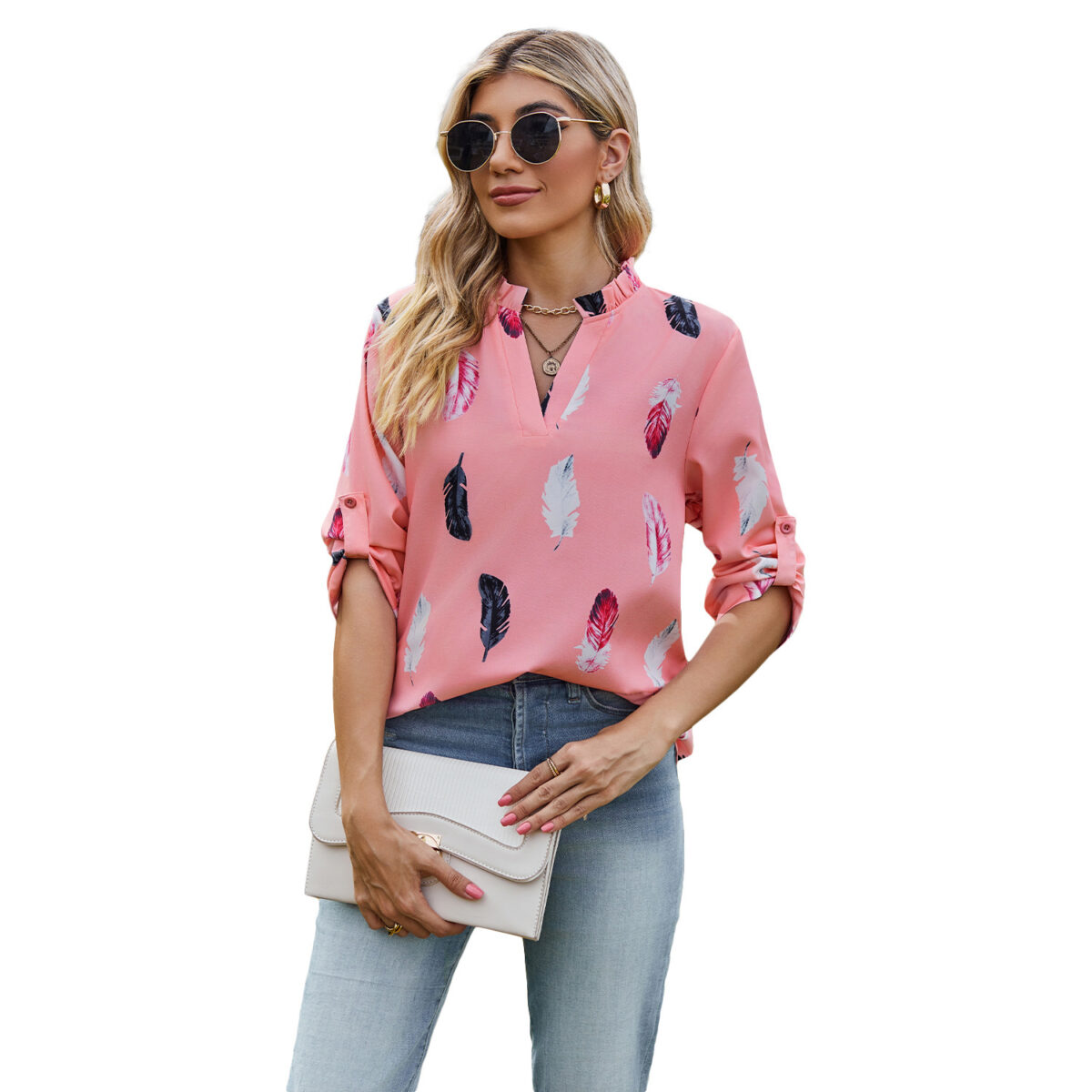 Feather Print Shirt - Image 8