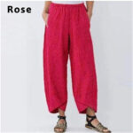 Wide Leg Pants Loose Casual Cotton Linen - Image 8