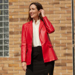 Single Button Commute Leisure Solid Color Leather Coat