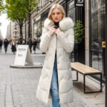 Winter Long Coat With Thickened Fur Collar Straight Slim Cotton-padded Jacket Women - Image 10