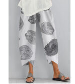 Wide Leg Pants Loose Casual Cotton Linen - Image 10