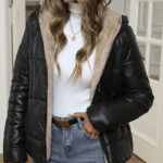 Brushed And Quilted Warm Hooded Cotton-padded Coat - Image 3