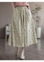 Artistic Floral Washed Cotton Sweet Neighbor's Beautiful Printed Skirt - Image 5
