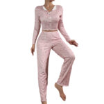 Home Wear Casual Printed Trousers Long Sleeve European And American Suitable For Daily Wear Two-piece Set - Image 4