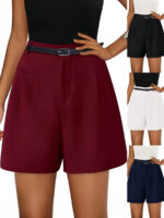 Elastic High Waist Wide Leg Casual Shorts - Image 2