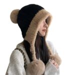Fleece-lined Thickened Knitting Hanging Ball Woolen Cap Warm Ear Protection Knitted Hat - Image 5