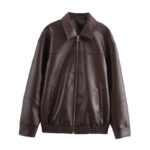 Fashion American Style Motorcycle Clothing Vintage Loose Lapels Zipper Bomber Jacket - Image 5