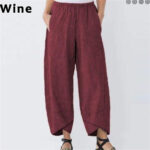 Wide Leg Pants Loose Casual Cotton Linen - Image 9