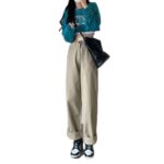 High Waist Wide Leg Jeans Ins Retro Loose Straight Mopping Pants - Image 5