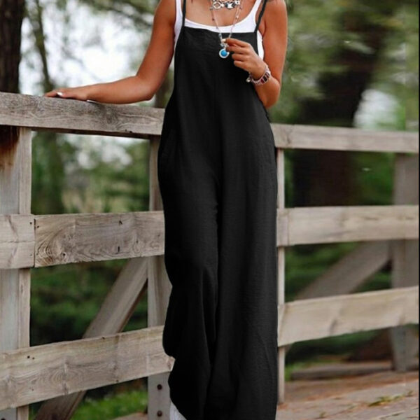 Women's Fashion Casual Pocket Camisole Jumpsuit