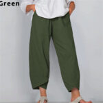 Wide Leg Pants Loose Casual Cotton Linen - Image 5