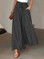 Polka Dot Print Trousers Fashion Loose Elastic Waist Wide-leg Pants Women's Clothing - Image 7