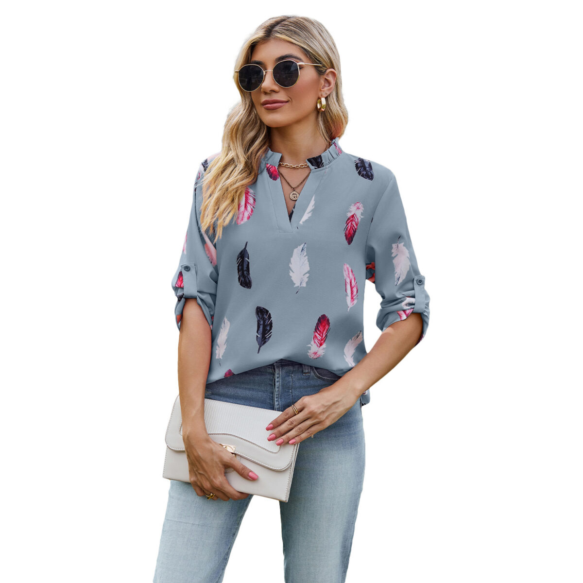 Feather Print Shirt - Image 6