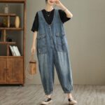 Denim Tank Top Jumpsuit Female - Image 2