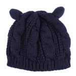 Hand Made 3D Cute Knitted Cat Ear Beanie For Winter - Image 5