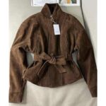 Brown Waist-tight Short Coat Windbreaker - Image 2