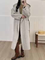 Women’s Hooded Wool Overcoat - Image 9