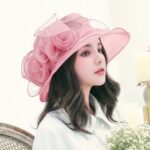 Women's Sun Hat Mesh Bowler Hat Organza Summer Sun Hat - Image 4