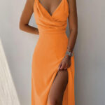 V-neck Slit Sling Dress Summer Fashion Sexy Slim Suspender Dresses For Women Clothing - Image 8