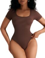 European And American Square-neck Cinched Corset Close-fitting Seamless Short Sleeve T-back - Image 4