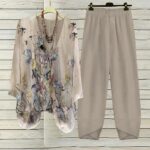Women's Clothing Digital Printed Round Neck Fashion Sports And Leisure Suit Two-piece Set