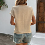 Women's Knitwear Casual Top Round Neck T-shirt - Image 5