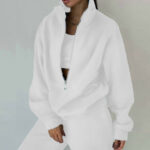 Women's Fashion Fleece Solid Color Sports Casual Suit - Image 8