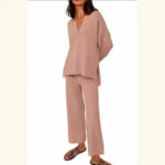 European And American Solid Color Fashion Loose Leisure Suit Two-piece Set - Image 3