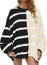 Striped Knitted Long-sleeved Sweater For Women - Image 9