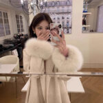 Cuff Detachable Fox Fur Cashmere Coat - Image 5