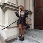 European And American Artificial Leather Corset Suit Collar Jacket