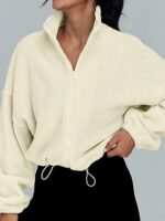 Women's Polar Fleece Sports Velvet Stand Collar Zipper Jacket - Image 4