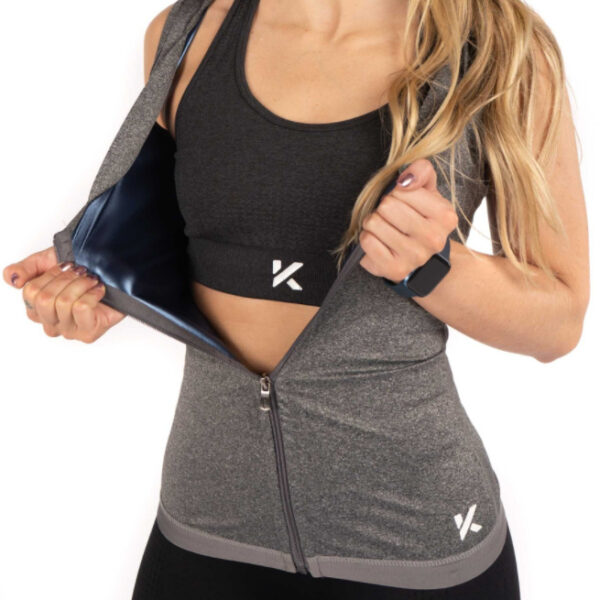 Women's Zipper Heat Trapping Sweat Vest Final Size