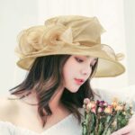 Women's Sun Hat Mesh Bowler Hat Organza Summer Sun Hat - Image 7