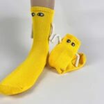 Mid Tube Black And White Couple Matching Holding Socks - Image 7