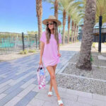 Striped Short Sleeve Pocket Dress Women - Image 4