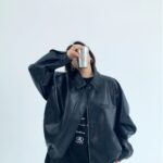 Troniche Steel Stamp PU Leather Motorcycle Jacket For Women - Image 3