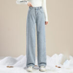 Fashion Simple Casual High Waist Plus Velvet Jeans - Image 5