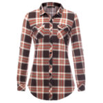 Plaid Pouch Button Cuff Comfort And Casual Printed Women's Shirt - Image 4