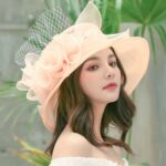Women's Sun Hat Mesh Bowler Hat Organza Summer Sun Hat - Image 8