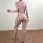 Home Wear Casual Printed Trousers Long Sleeve European And American Suitable For Daily Wear Two-piece Set - Image 3